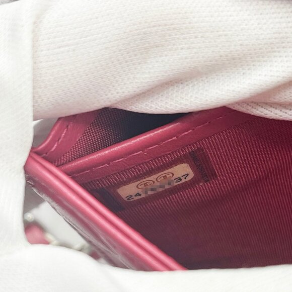 CHANEL CC Camellia Lambskin Quilted Flap Bag Wallet Chain Pink Purse - Picture 16 of 16